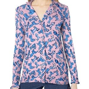 Lilly Pulitzer Zanzibar Blue Ruff pajama top